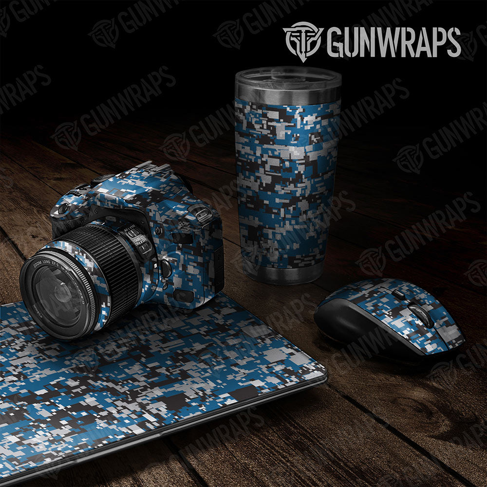 Universal Sheet Digital Gear Skin Vinyl Wrap Digital Blue Tiger Gear Skin Vinyl Wrap