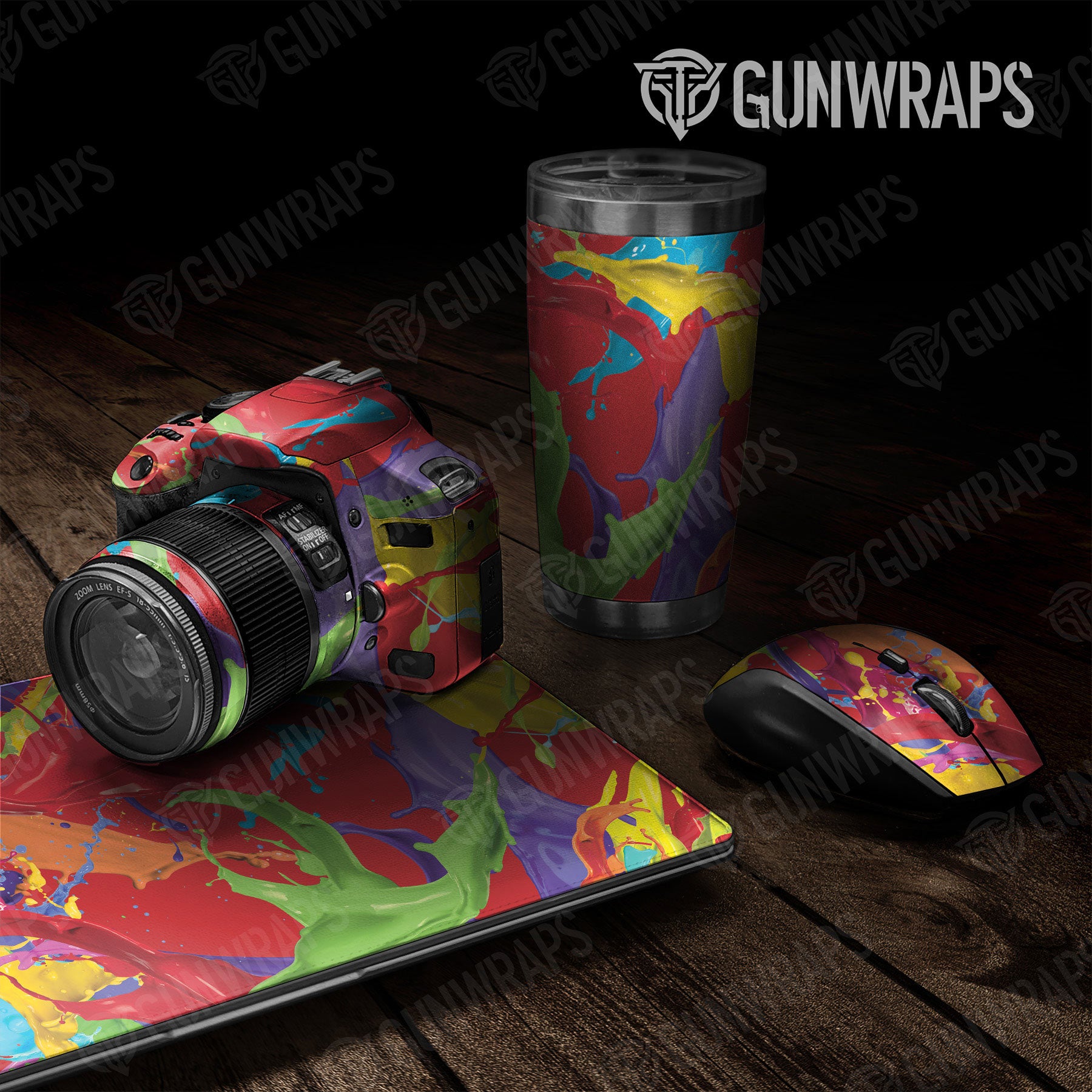 Universal Sheet Paint Splatter Gear Skin Vinyl Wrap Paint Splatter Red Gear Skin Vinyl Wrap