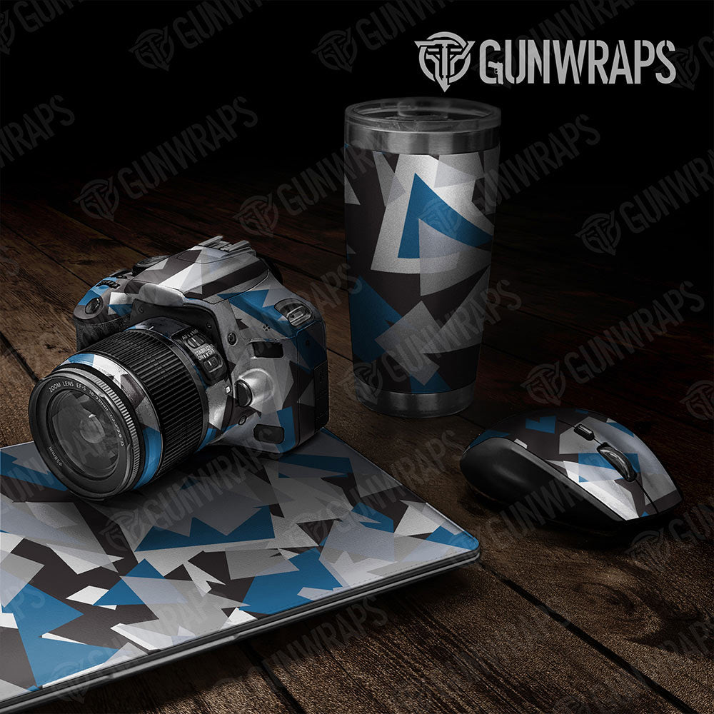 Universal Sheet Shattered Gear Skin Vinyl Wrap Shattered Blue Tiger Gear Skin Vinyl Wrap