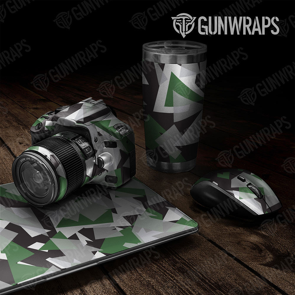 Universal Sheet Shattered Gear Skin Vinyl Wrap Shattered Green Tiger Gear Skin Vinyl Wrap