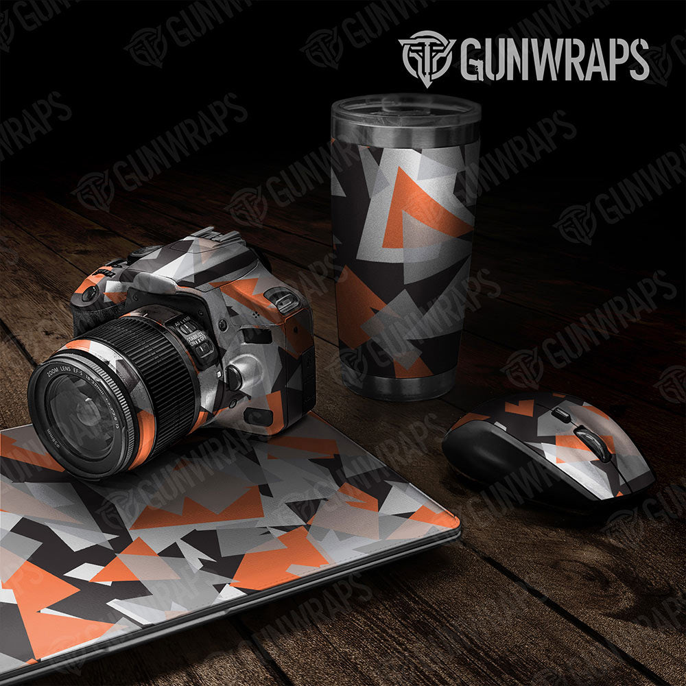 Universal Sheet Shattered Gear Skin Vinyl Wrap Shattered Orange Tiger Gear Skin Vinyl Wrap