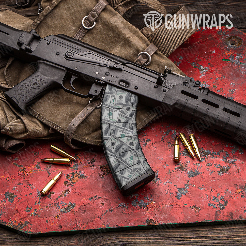 Money 100 Dollar Bills Gun Skin Vinyl Wrap
