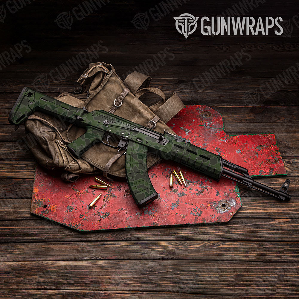 Old School Duck Army Dark Green Gun Skin Vinyl Wrap