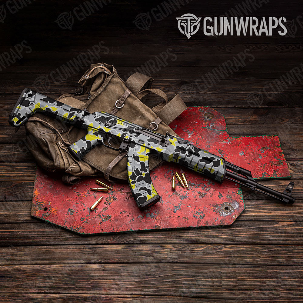 Old School Duck Yellow Tiger Gun Skin Vinyl Wrap