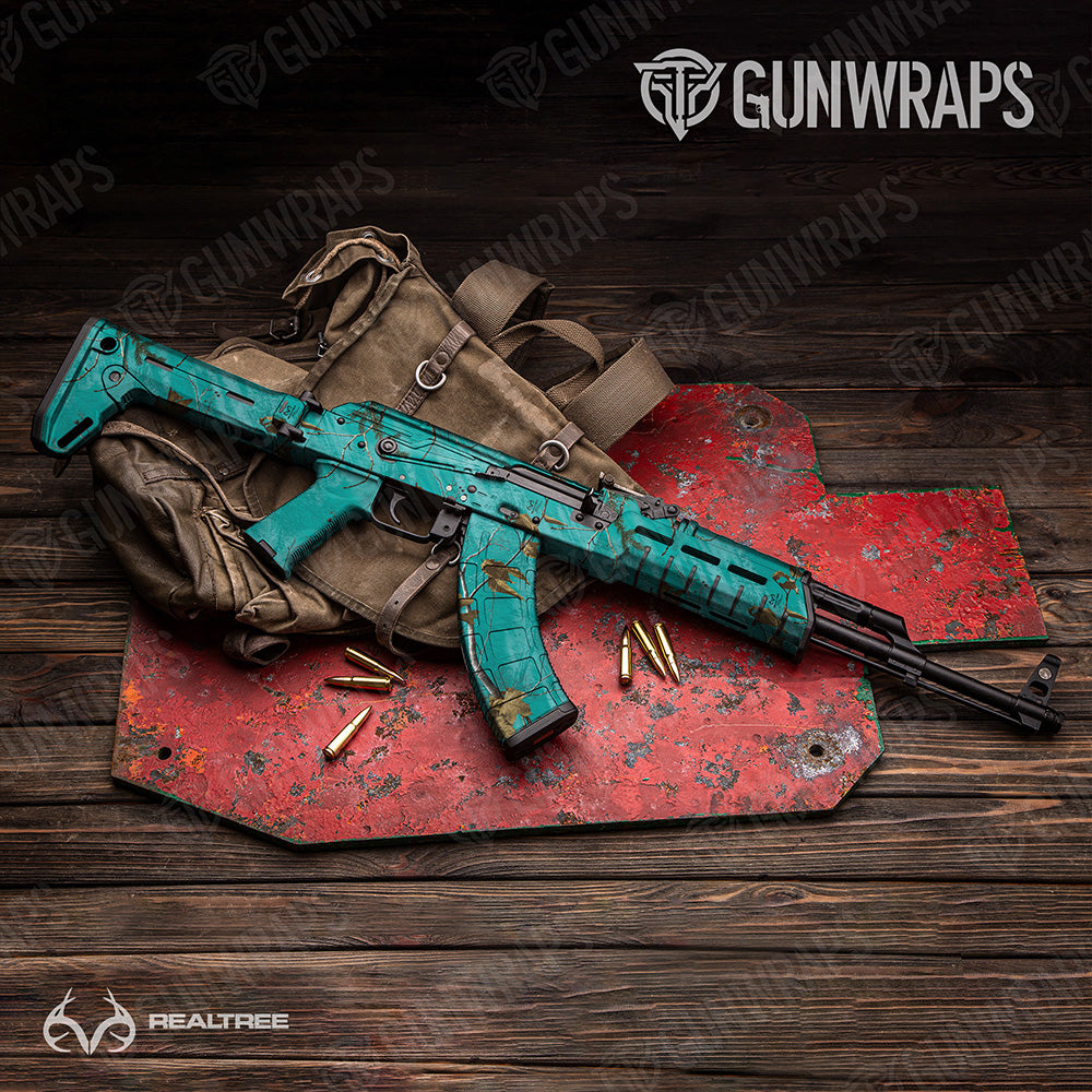 AK-47 Realtree XTRA Colors Tiffany Blue Camo Gun Skin Vinyl Wrap