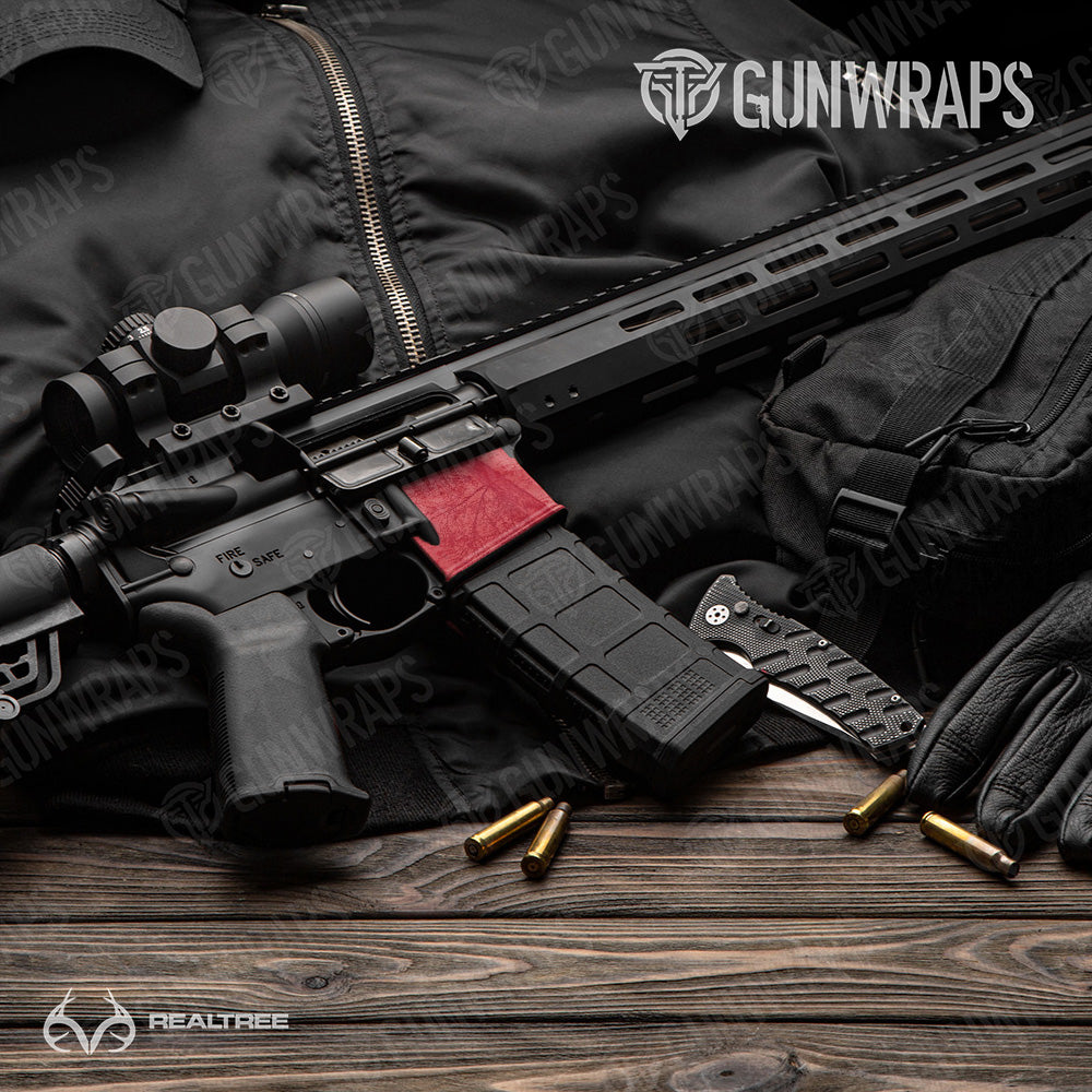 AR-15 Mag Well Realtree Fishing Red Camo Gun Skin Vinyl Wrap