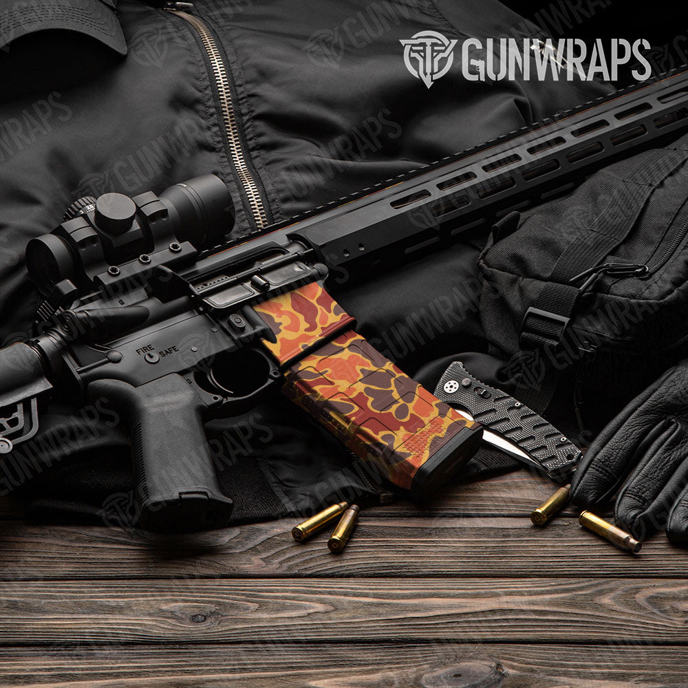 Old School Duck Autumn AR-15 Mag & Mag Well Gun Skin Vinyl Wrap