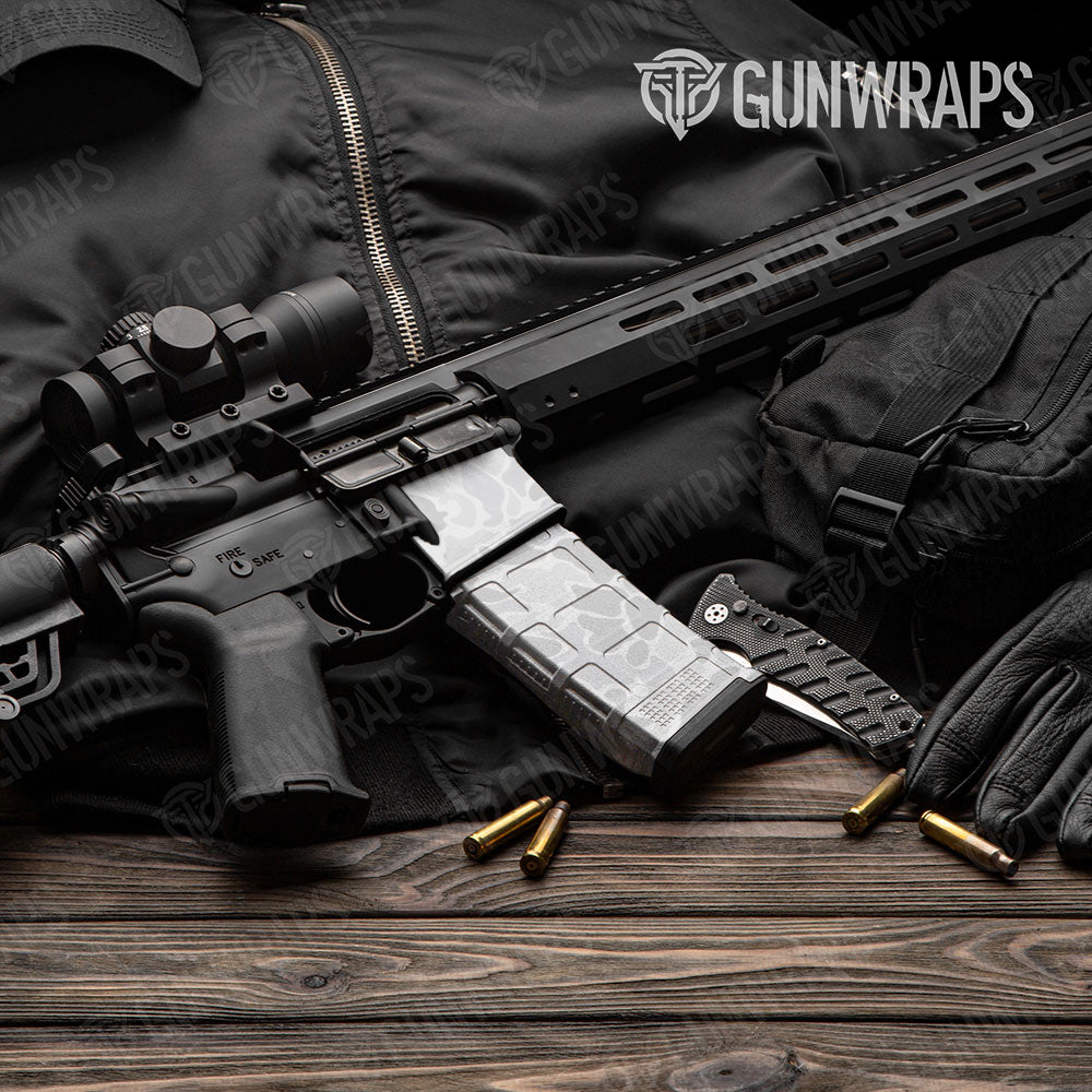 Old School Duck Elite White AR-15 Mag & Mag Well Gun Skin Vinyl Wrap