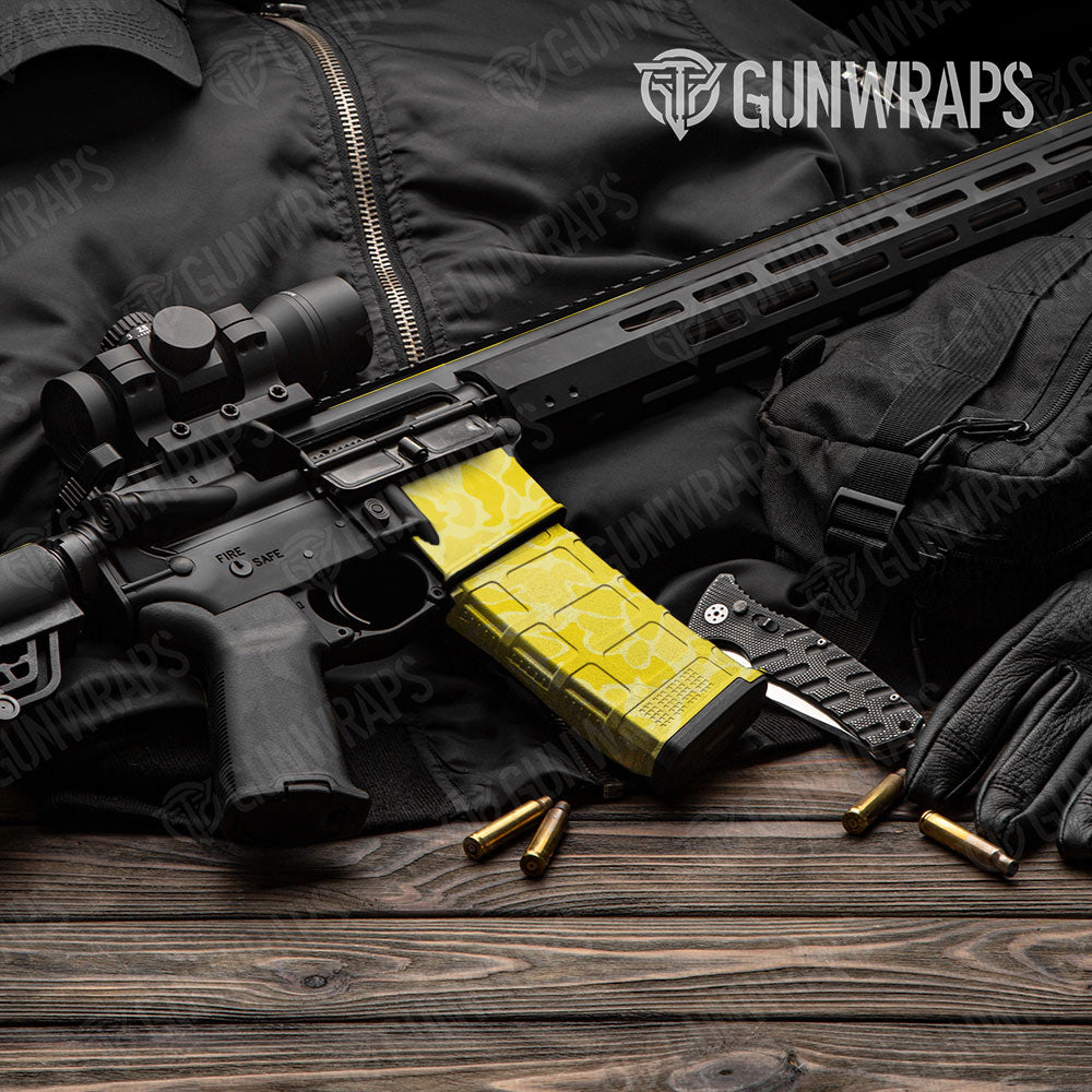 Old School Duck Elite Yellow AR-15 Mag & Mag Well Gun Skin Vinyl Wrap