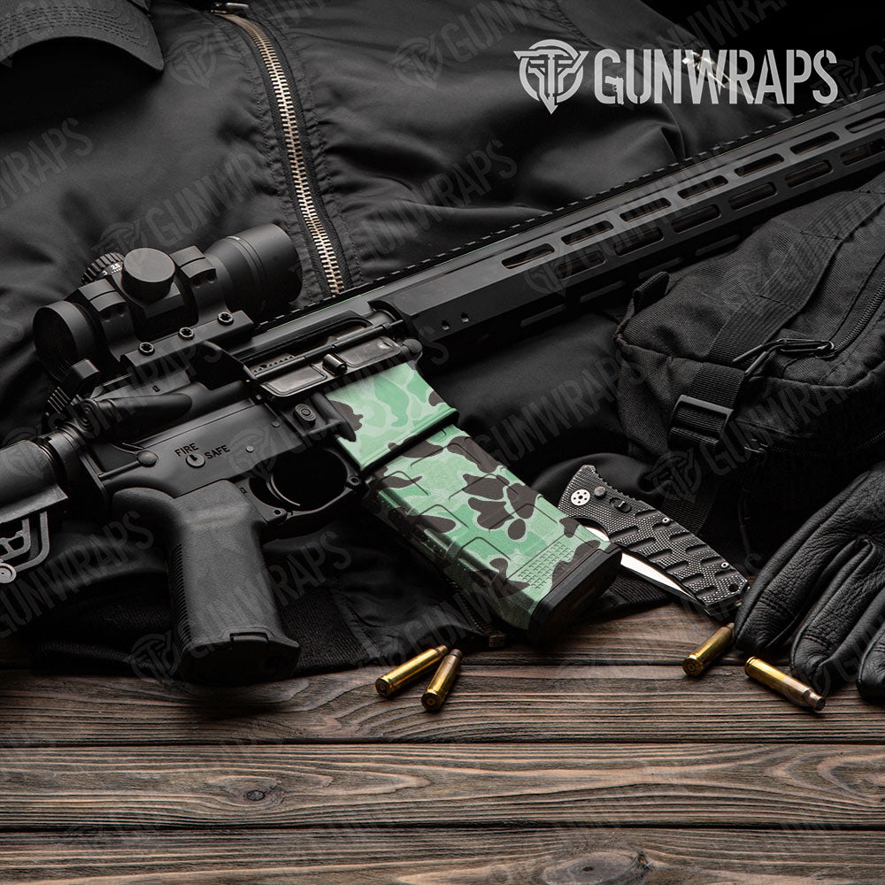 Old School Duck Mint Chocolate Chip AR-15 Mag & Mag Well Gun Skin Vinyl Wrap