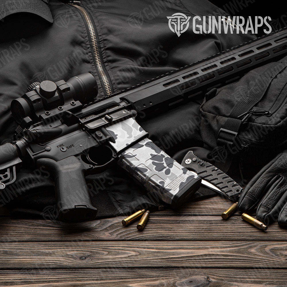 Old School Duck Snow AR-15 Mag & Mag Well Gun Skin Vinyl Wrap