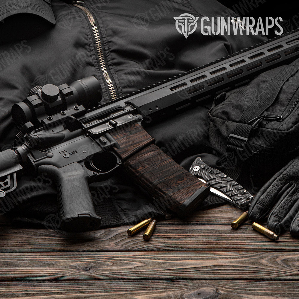 Woodgrain Atlanta AR-15 Mag & Mag Well Gun Skin Vinyl Wrap