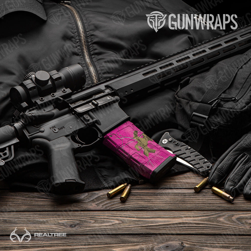 AR-15 Mag Realtree XTRA Colors Magenta Camo Gun Skin Vinyl Wrap