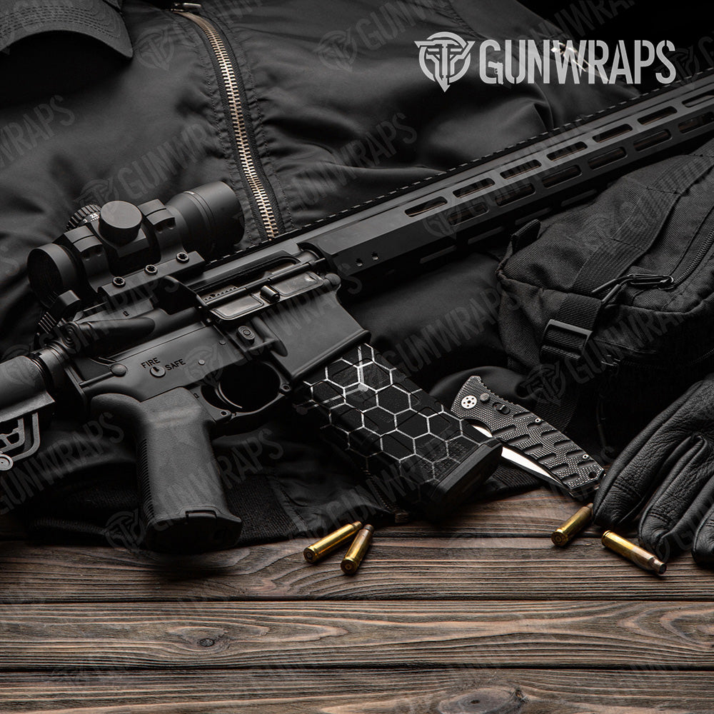 Vivid Hex White AR-15 Mag Gun Skin Vinyl Wrap