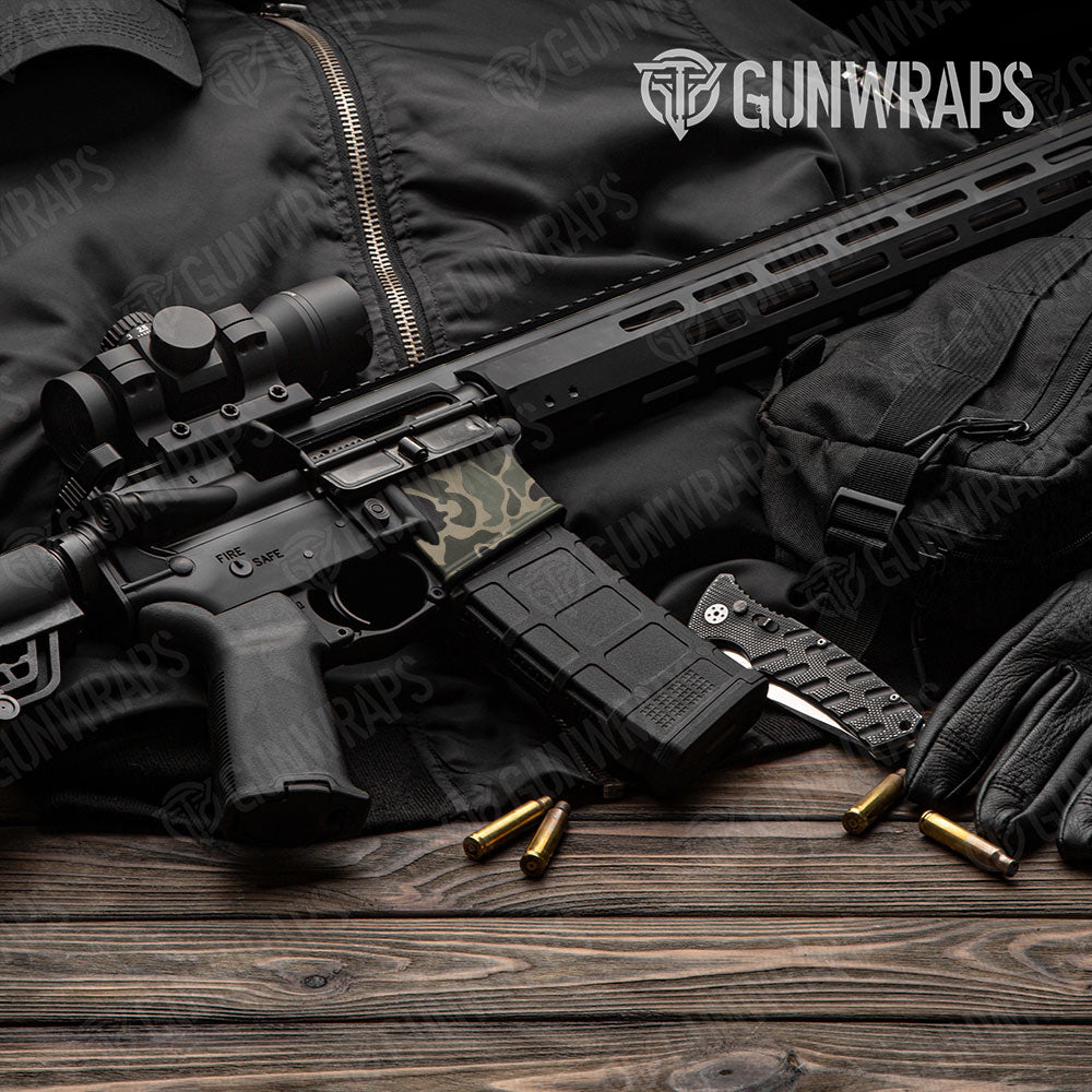 Old School Duck Militant Green AR-15 Mag Well Gun Skin Vinyl Wrap