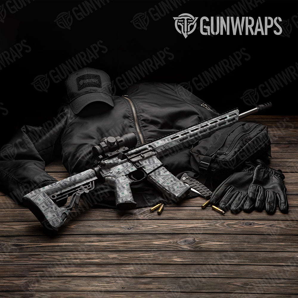 Money 100 Dollar Bills Gun Skin Vinyl Wrap