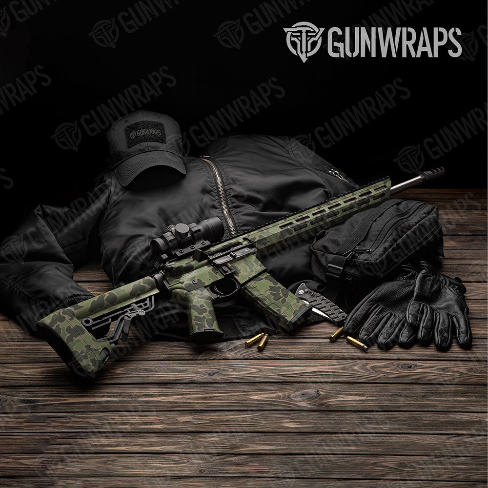 Old School Duck Army Green Gun Skin Vinyl Wrap