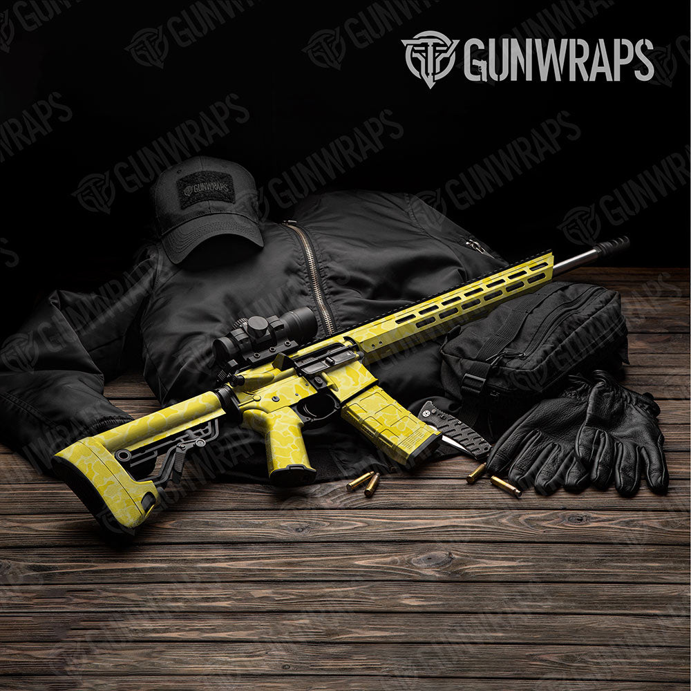 Old School Duck Elite Yellow Gun Skin Vinyl Wrap