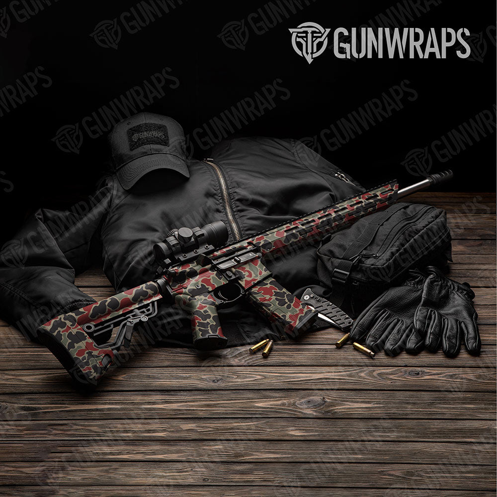 Old School Duck Militant Red Gun Skin Vinyl Wrap