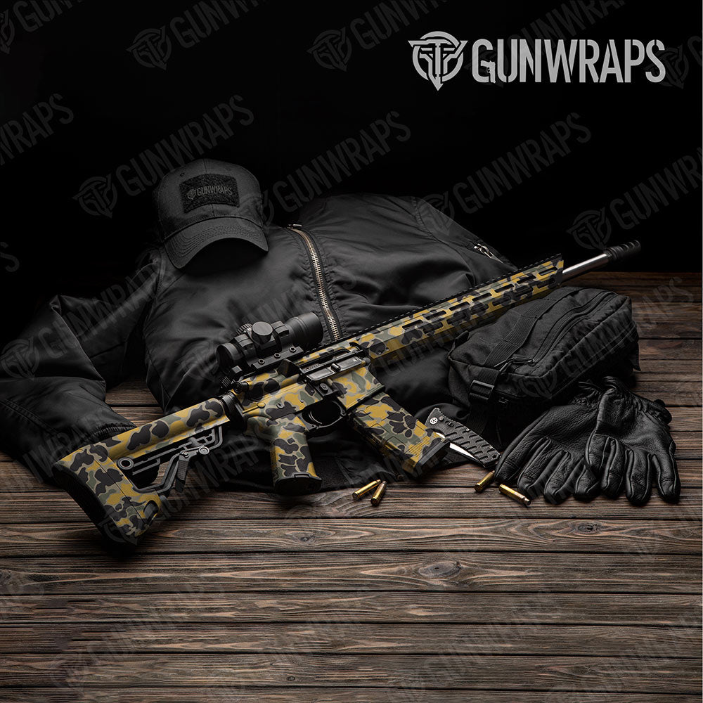 Old School Duck Militant Yellow Gun Skin Vinyl Wrap