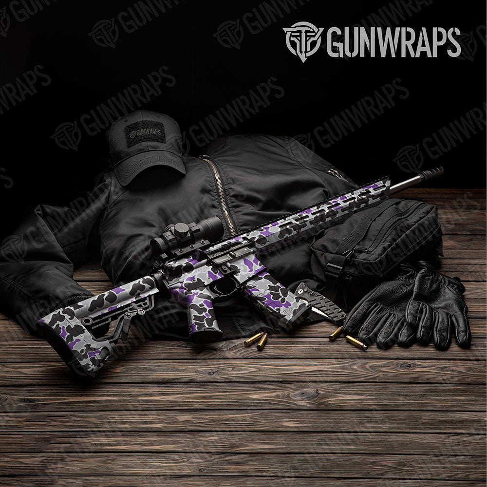 Old School Duck Purple Tiger Gun Skin Vinyl Wrap