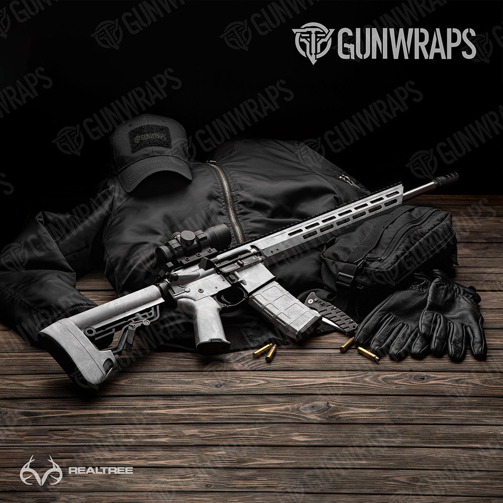 AR-15 Realtree Aspect White Out Camo Gun Skin Vinyl Wrap