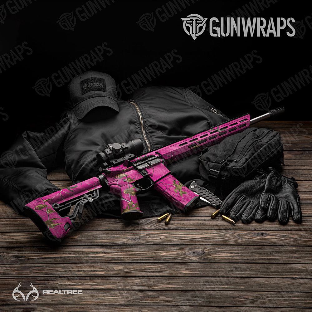 AR-15 Realtree XTRA Colors Magenta Camo Gun Skin Vinyl Wrap