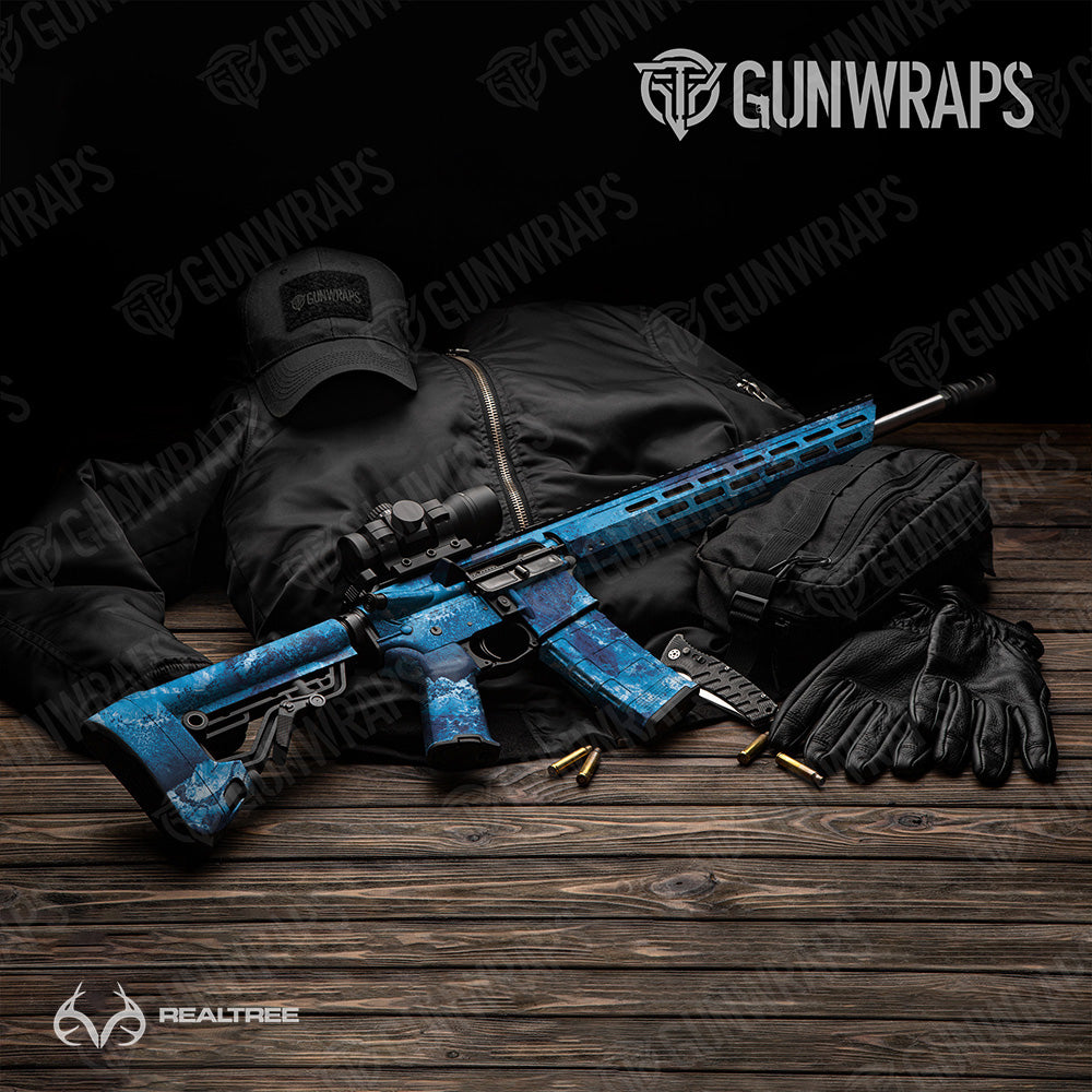AR 15 Realtree XTREME Dark Blue Camo Gun Skin Vinyl Wrap