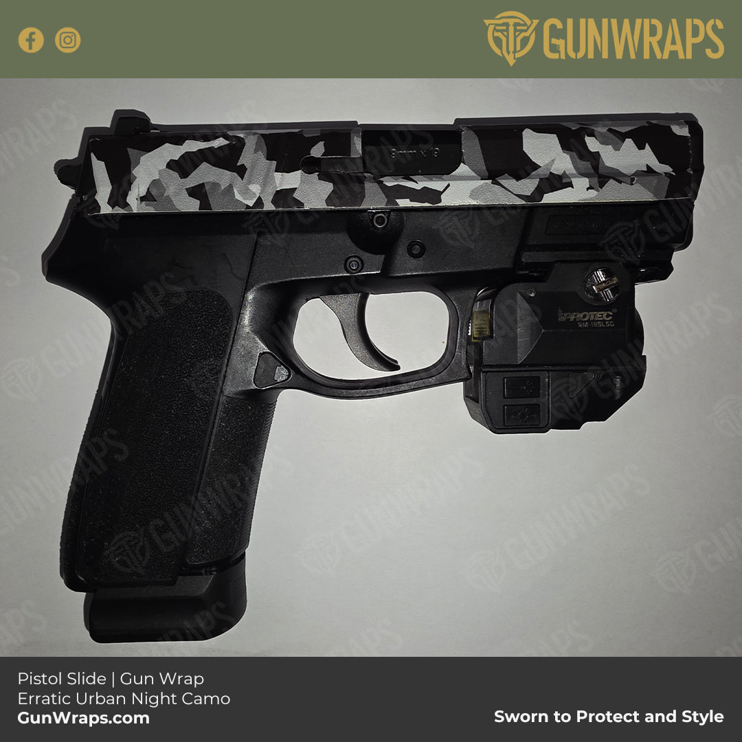 pistol slide in black camo