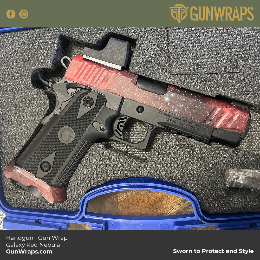Pistol Slide Galaxy Red Nebula Gun Skin Vinyl Wrap