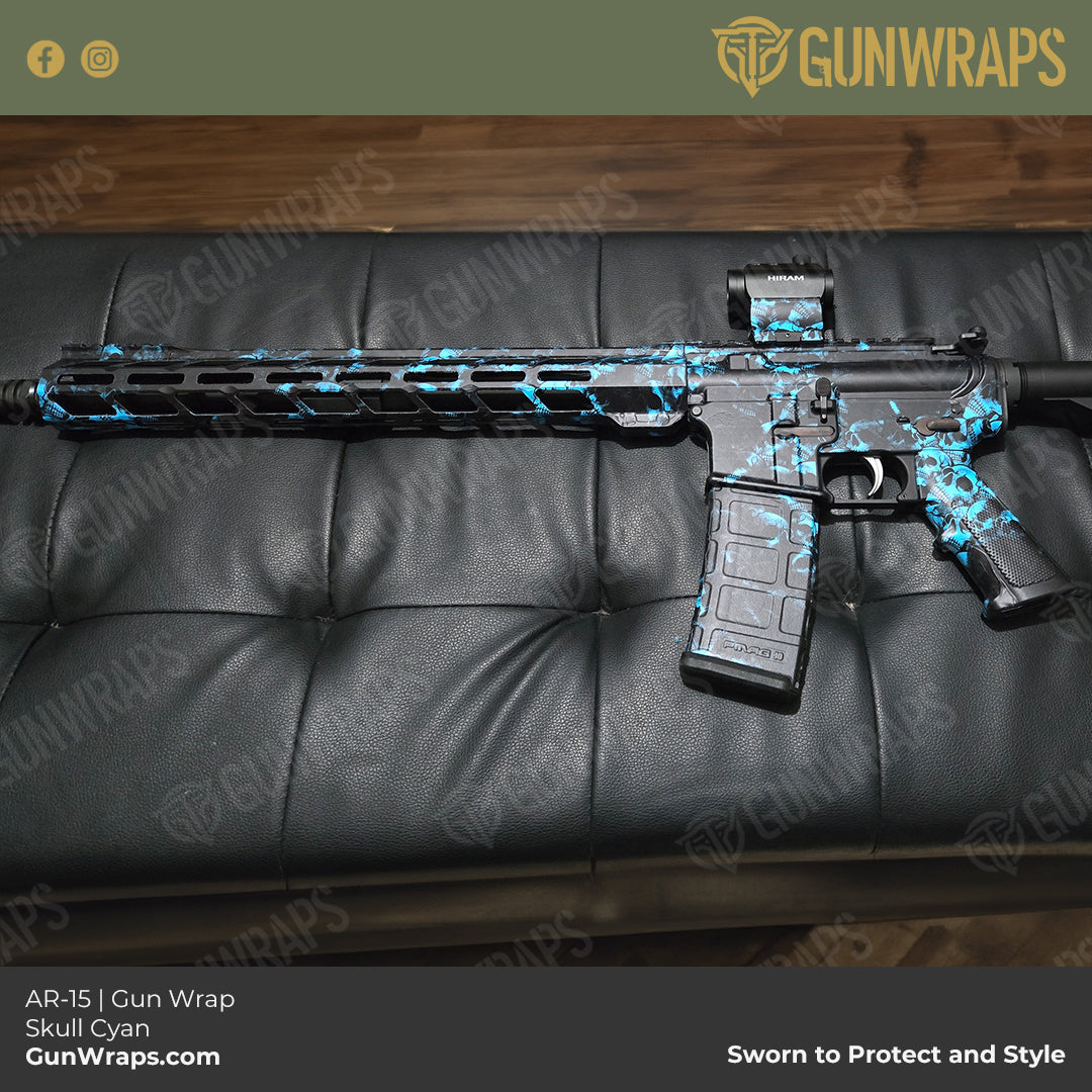 AR-15 Skull Cyan Skin