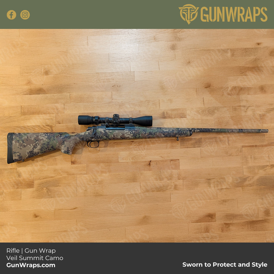 hunting rifle in veil summit camo skin