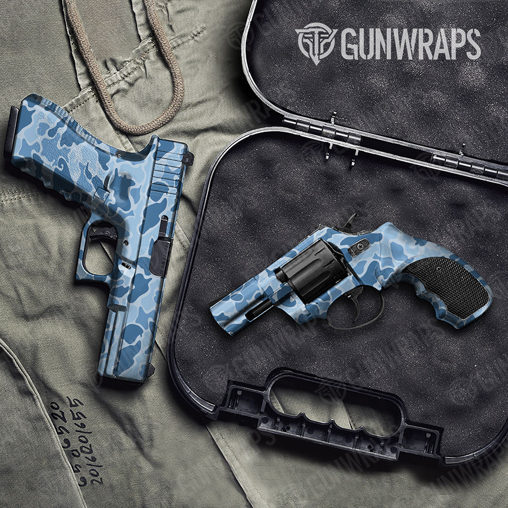 Old School Duck Cool Blue Gun Skin Vinyl Wrap