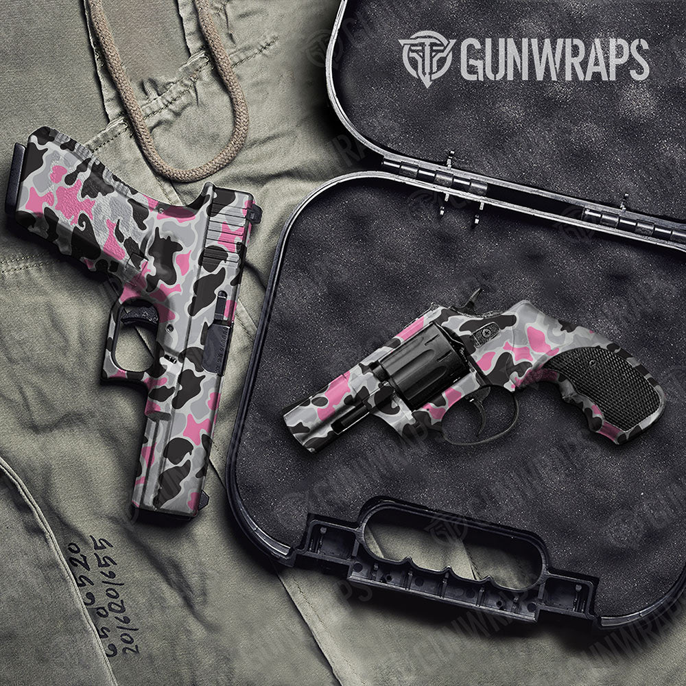 Old School Duck Pink Tiger Gun Skin Vinyl Wrap