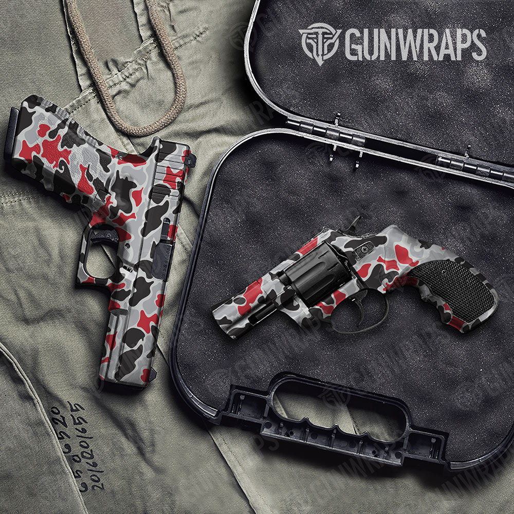 Old School Duck Red Tiger Gun Skin Vinyl Wrap