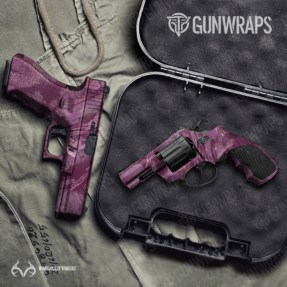 Handgun Realtree Aspect Cranberry Camo Gun Skin Vinyl Wrap