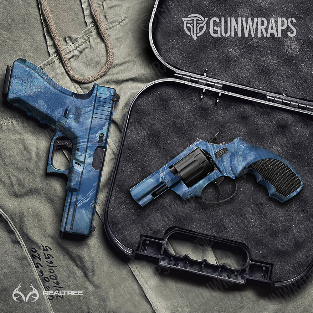 Handgun Realtree Aspect Ocean Blue Camo Gun Skin Vinyl Wrap