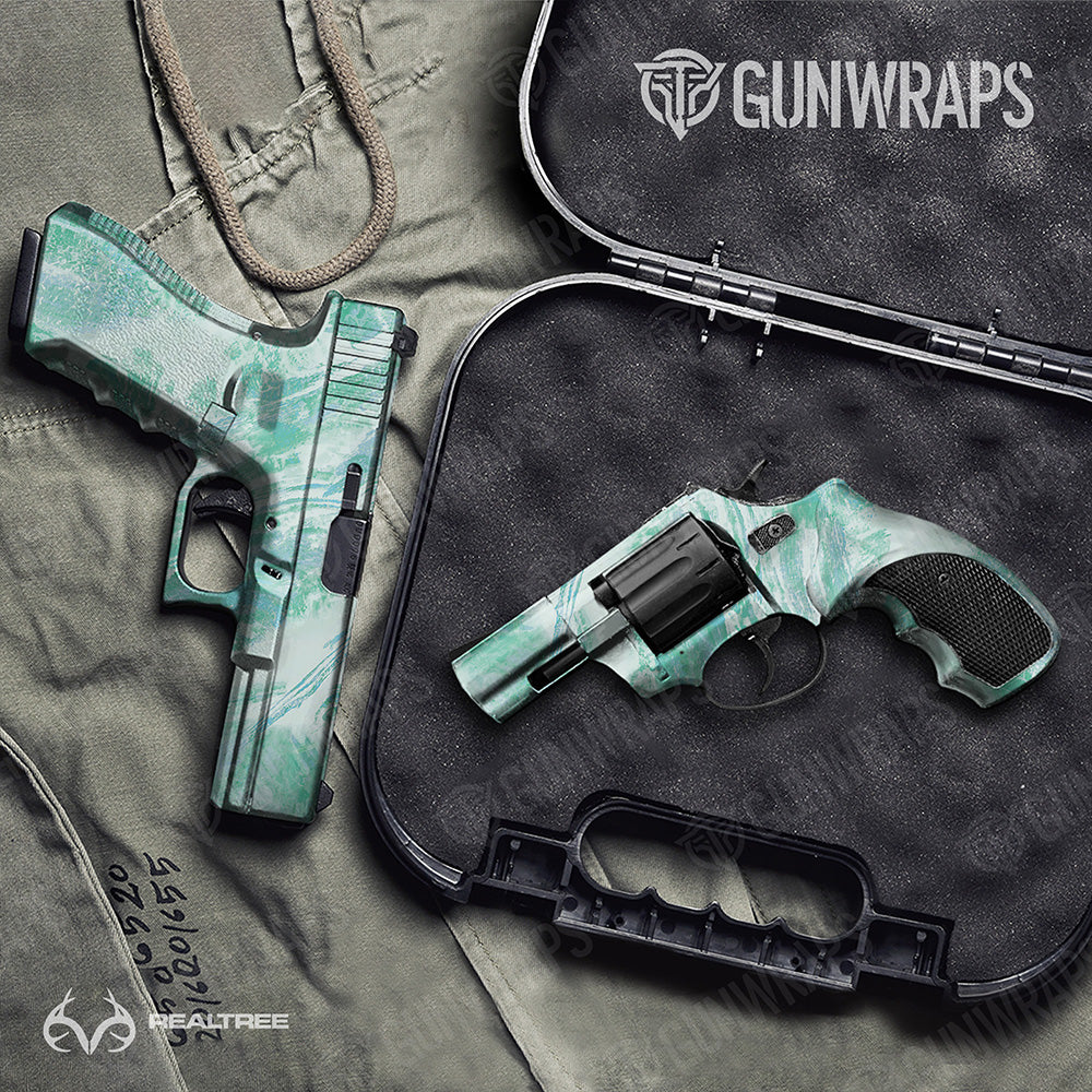 Handgun Realtree Aspect Teal Waters Camo Gun Skin Vinyl Wrap