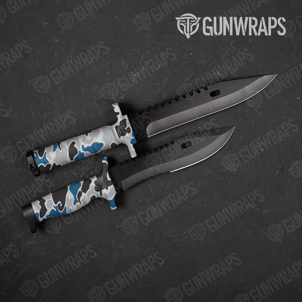 Old School Duck Blue Tiger Gun Skin Vinyl Wrap
