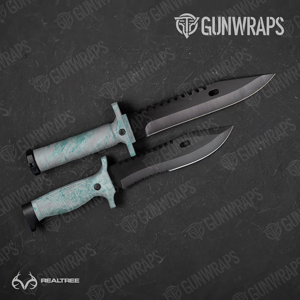 Knife Realtree Aspect Ice Water Camo Gear Skin Vinyl Wrap