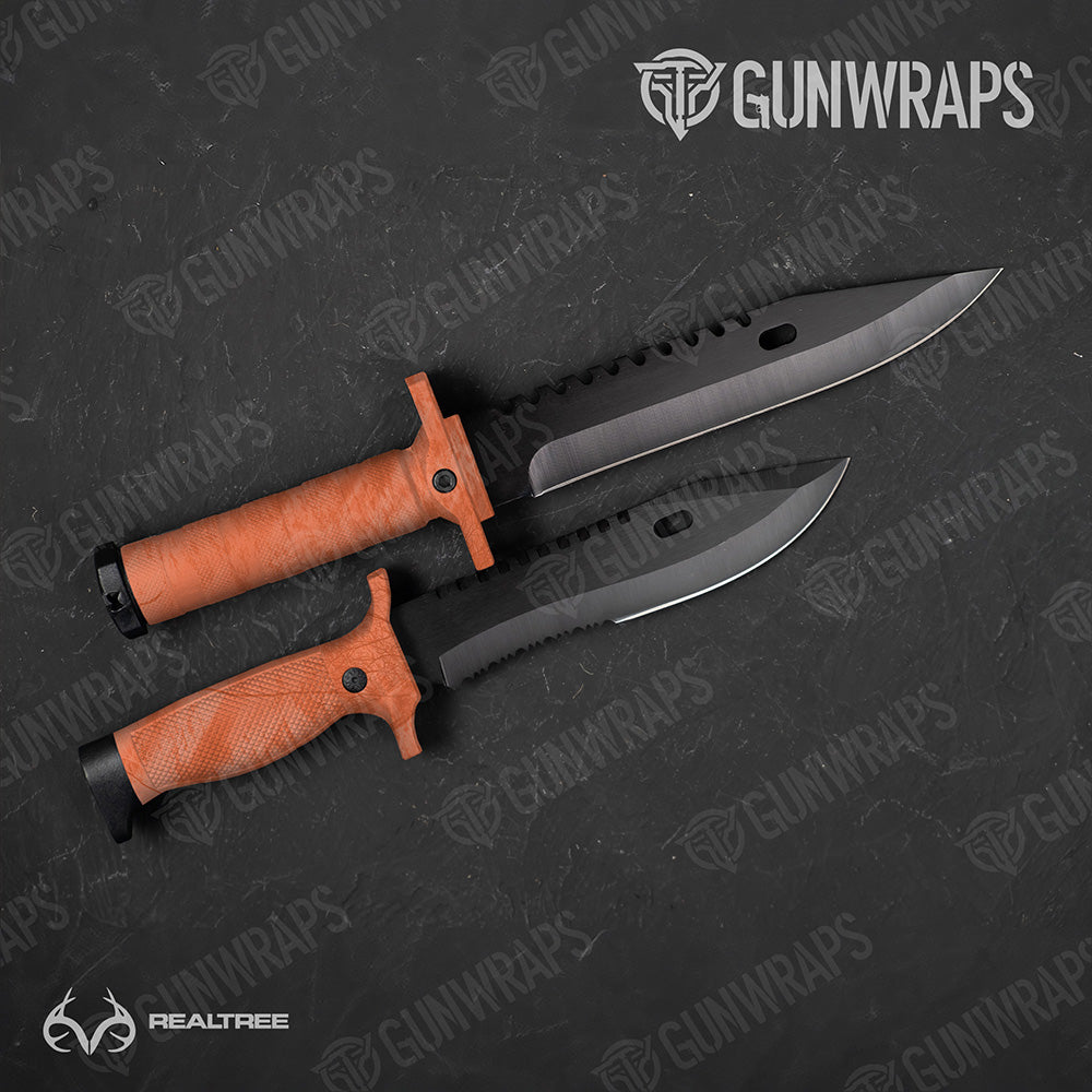 Knife Realtree Fishing Orange Camo Gear Skin Vinyl Wrap