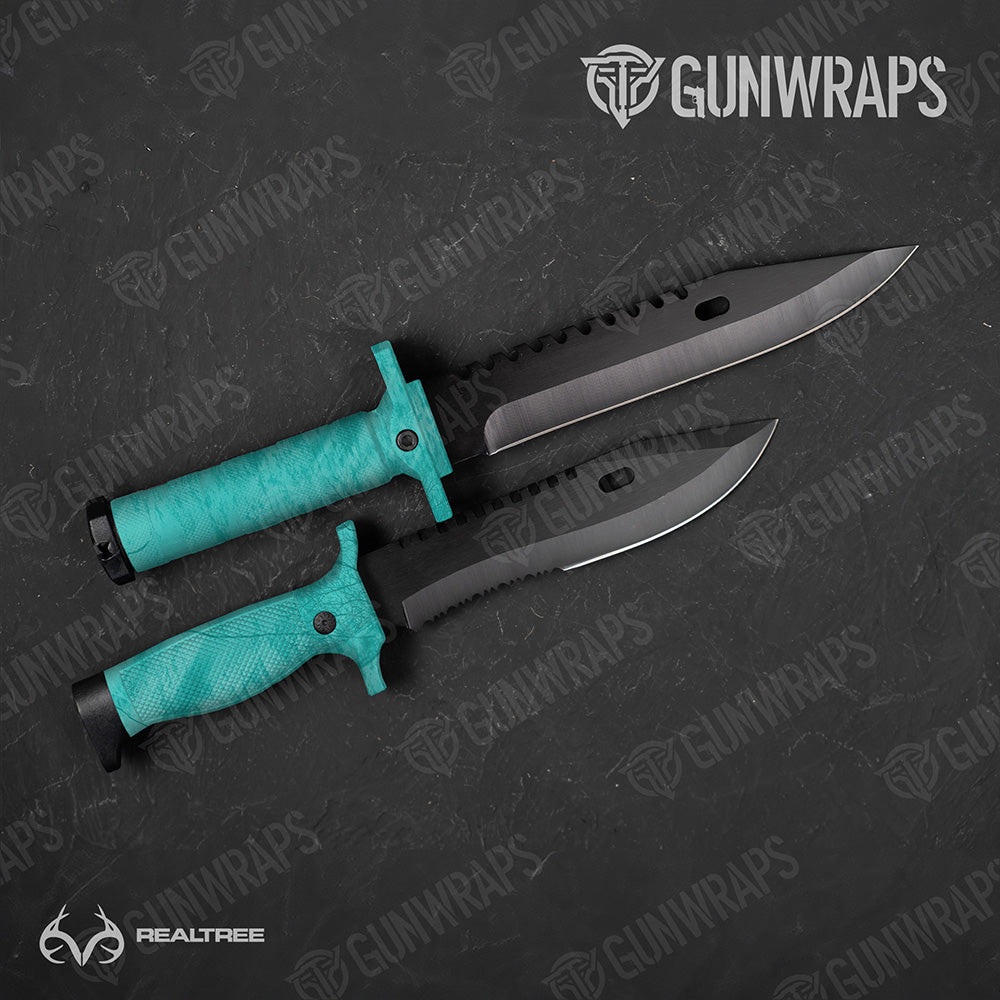 Knife Realtree Fishing Tiffany Blue Camo Gear Skin Vinyl Wrap