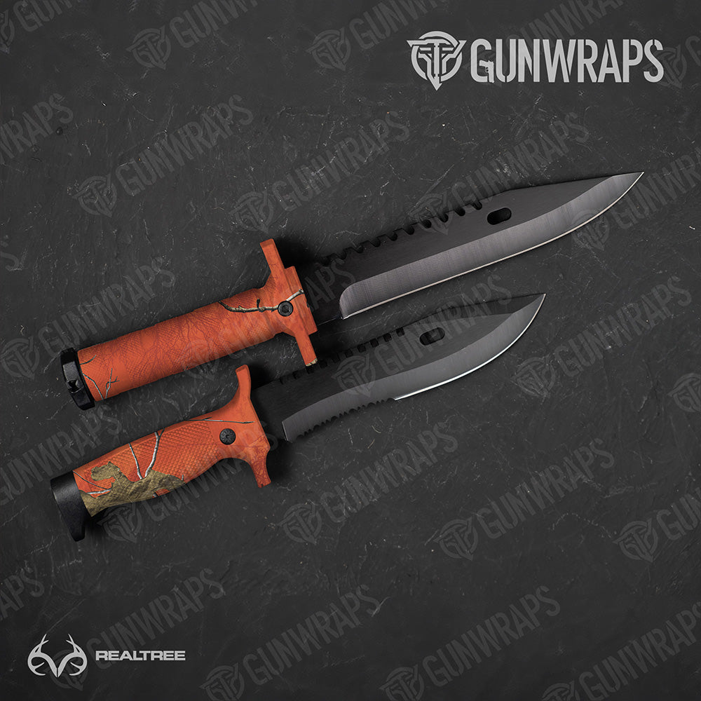Knife Realtree XTRA Colors Orange Camo Gear Skin Vinyl Wrap