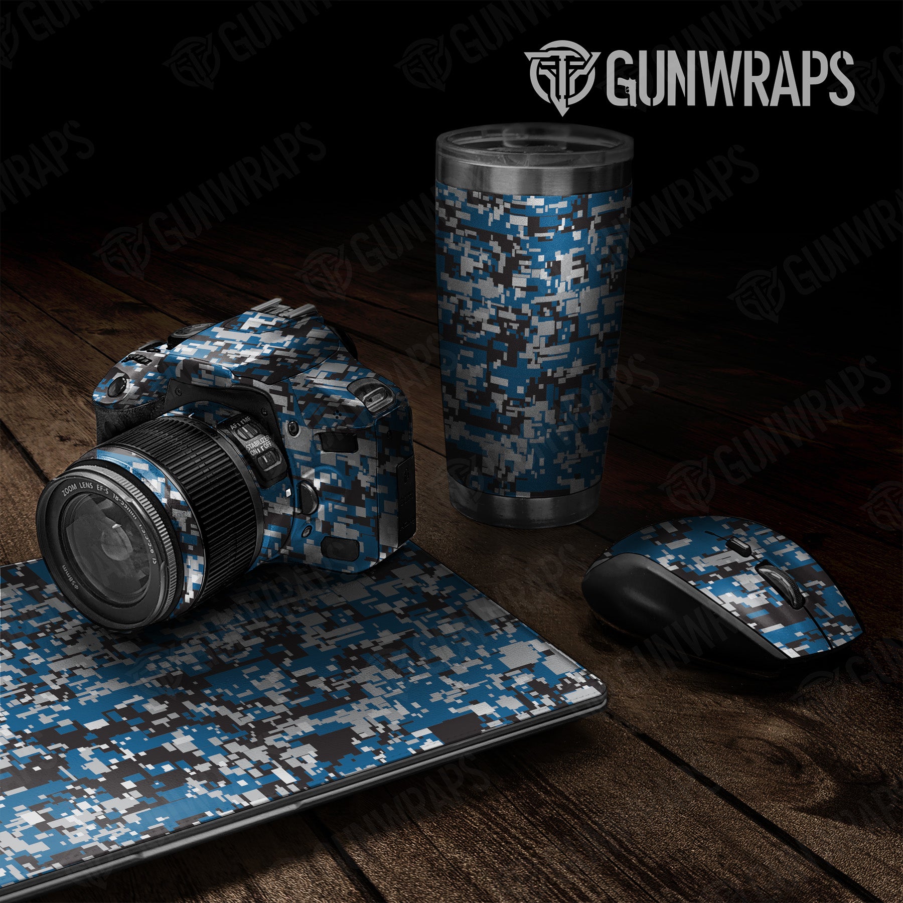 Digital Blue Tiger Camo Universal Sheet