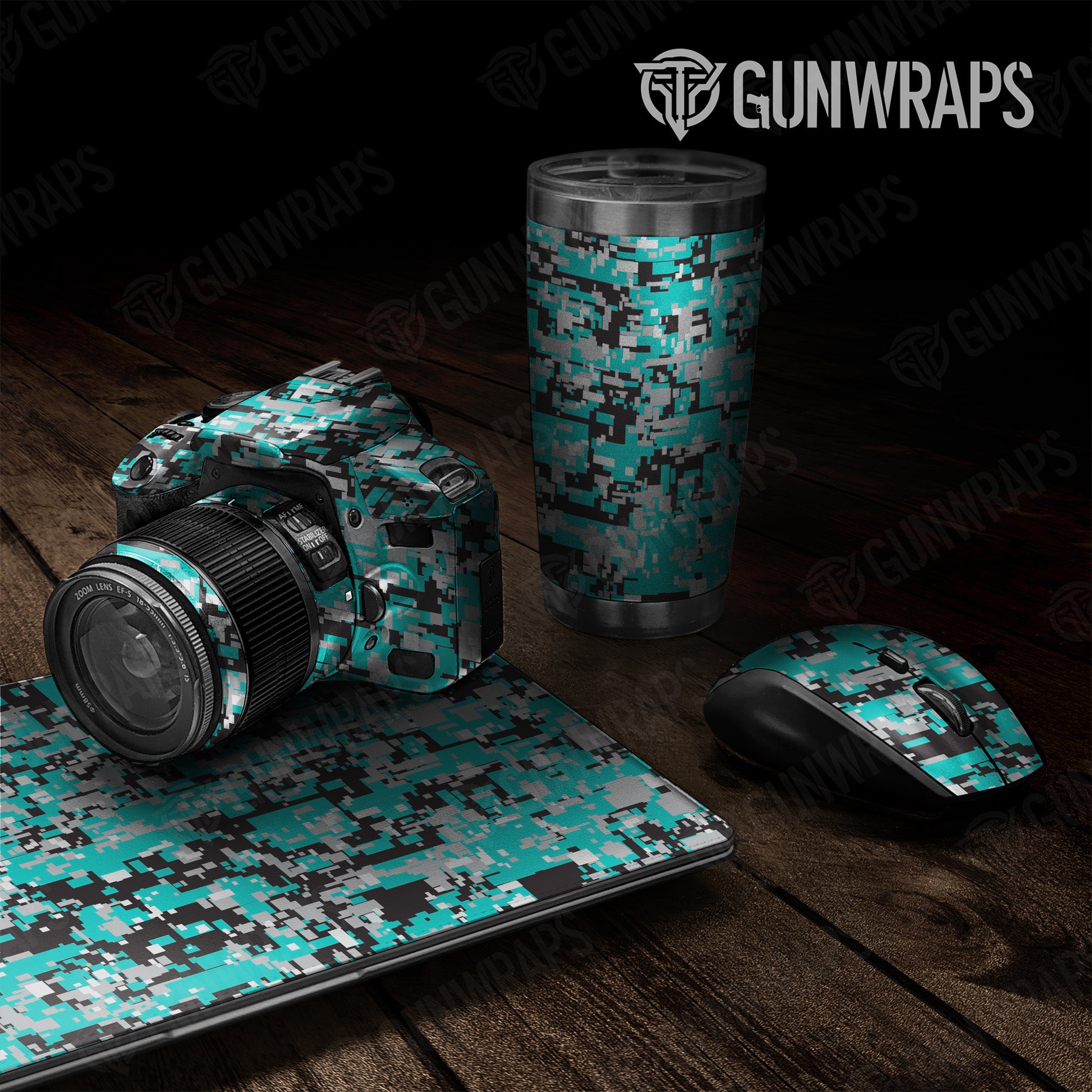 Digital Tiffany Blue Tiger Camo Universal Sheet