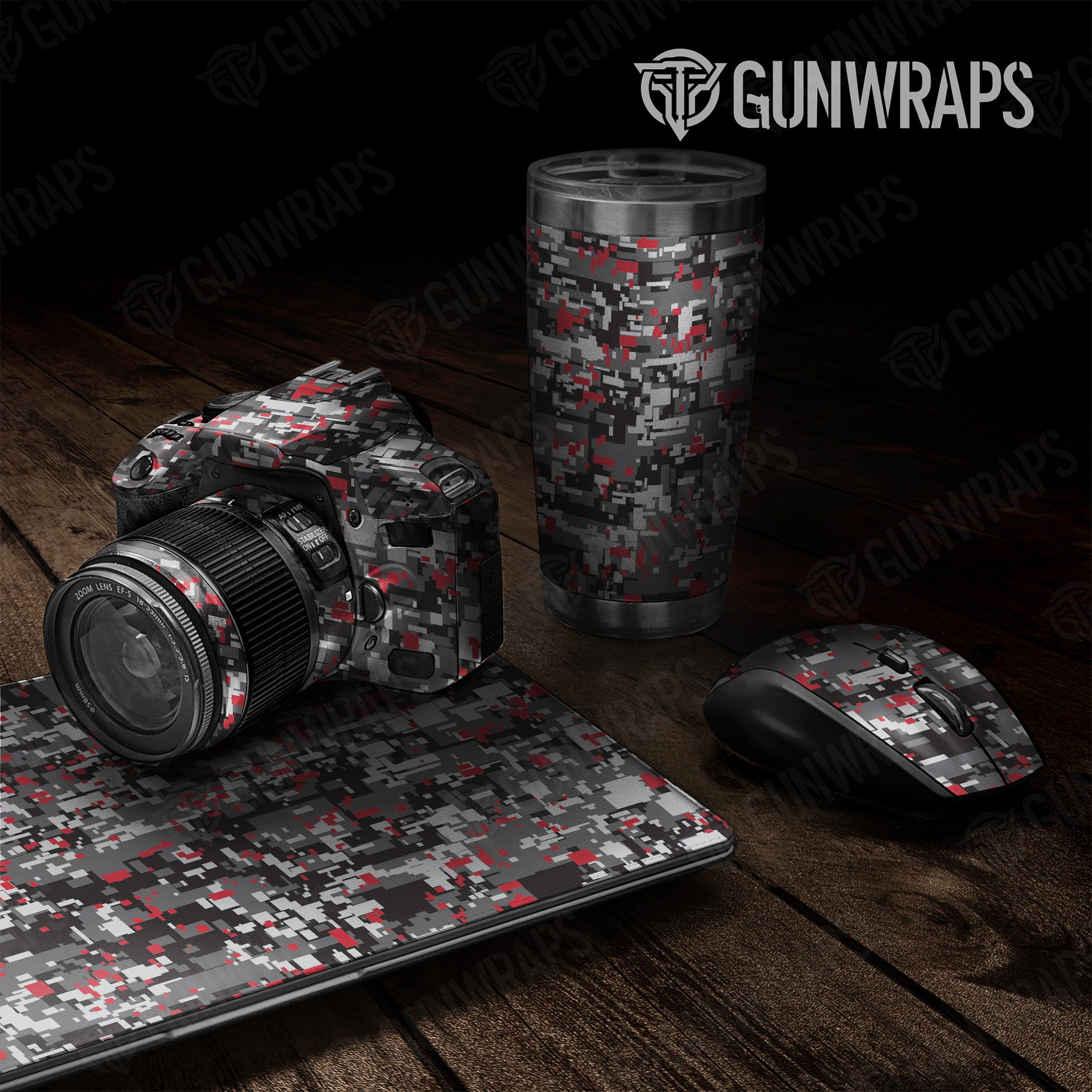 Digital Urban Red Camo Universal Sheet