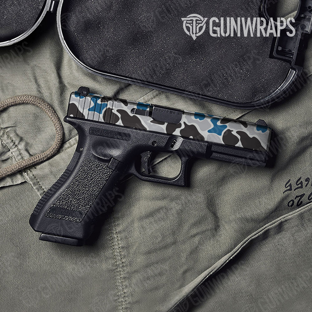 Old School Duck Blue Tiger Gun Skin Vinyl Wrap