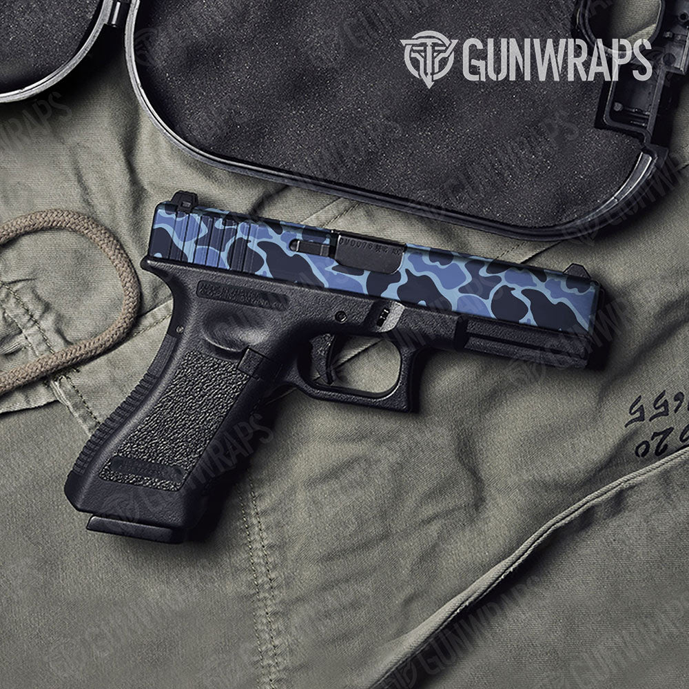 Old School Duck Blue Urban Night Gun Skin Vinyl Wrap