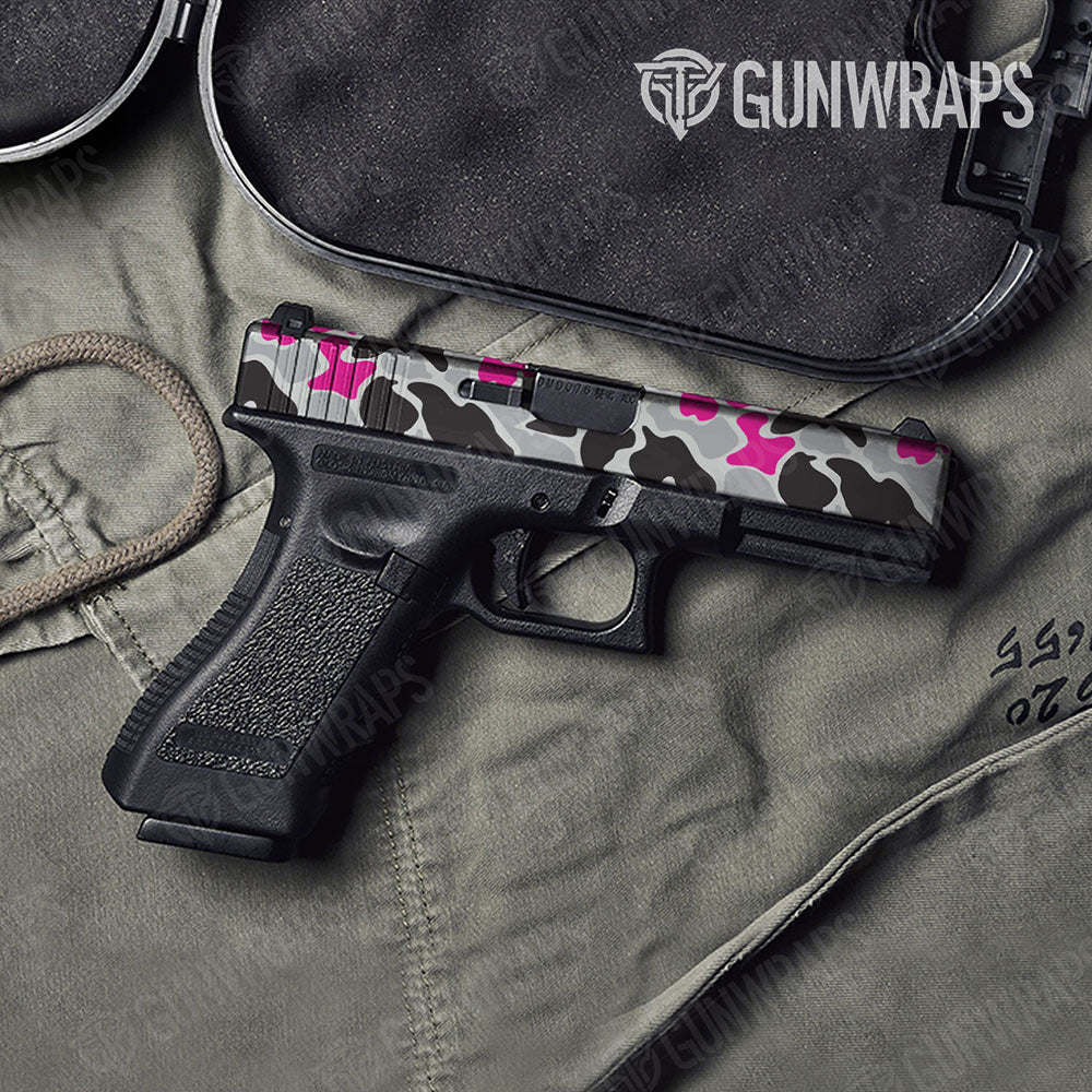 Old School Duck Magenta Tiger Gun Skin Vinyl Wrap