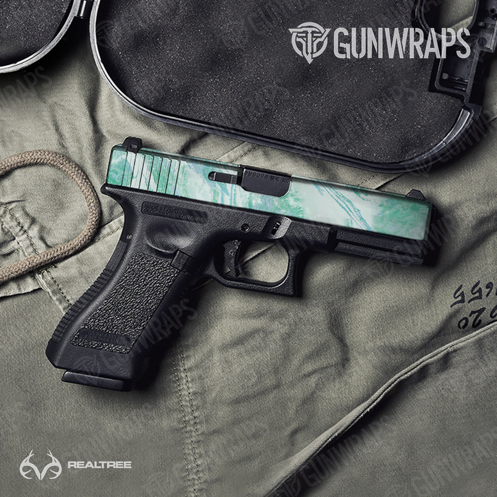Pistol Slide Realtree Aspect Teal Waters Camo Gun Skin Vinyl Wrap